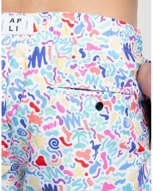 Apreslife Blue Under The Sea Swim Shorts for men