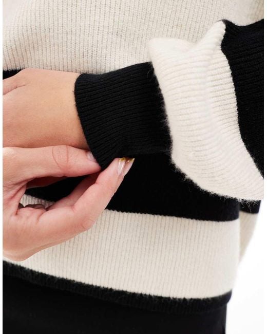 ONLY Black Drop Shoulder Stripe Jumper