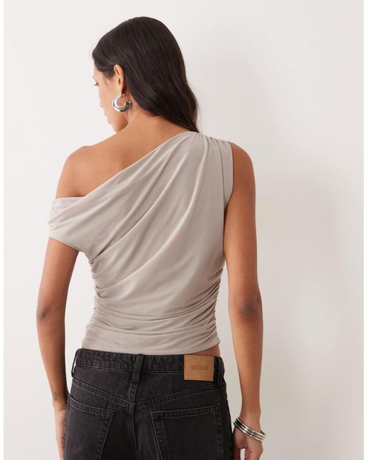 Mango Gray Asymmetric Top