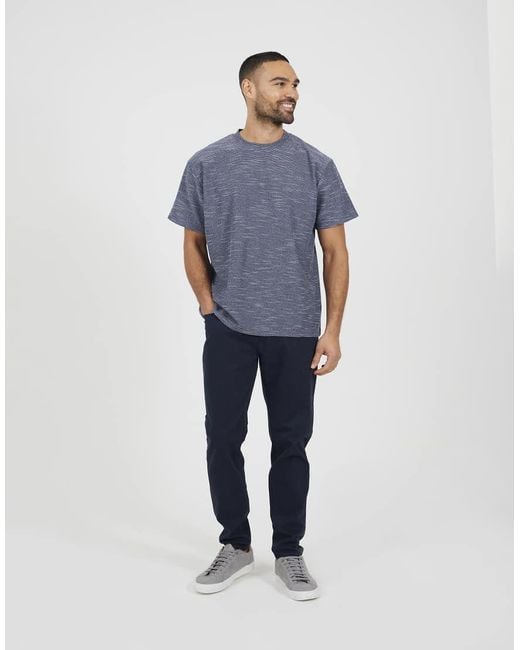 Brave Soul Blue Cotton Twill Chino Trousers for men