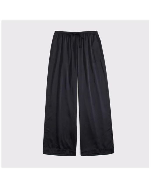 Abercrombie & Fitch Blue Gemma Satin Wide Leg Pull-On Pant