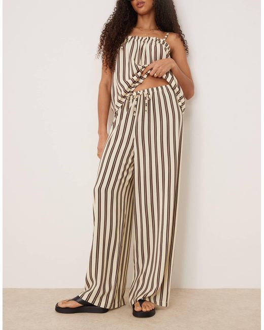 ASOS Natural Linen Blend Pull On Trouser