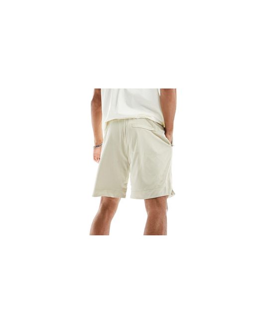 The Couture Club White Varsity Mesh Shorts for men