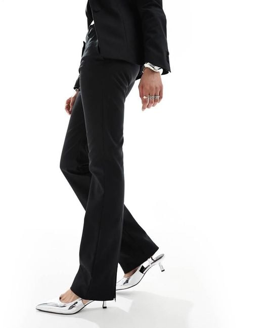 Mango Black Straight Leg Co-ord Tailored Trousers