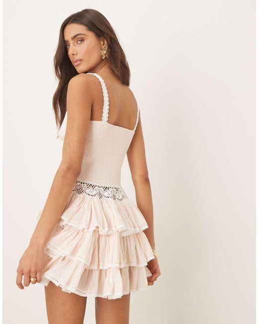 Amy Jane London Natural Ivy Tiered Cami Mini Dress