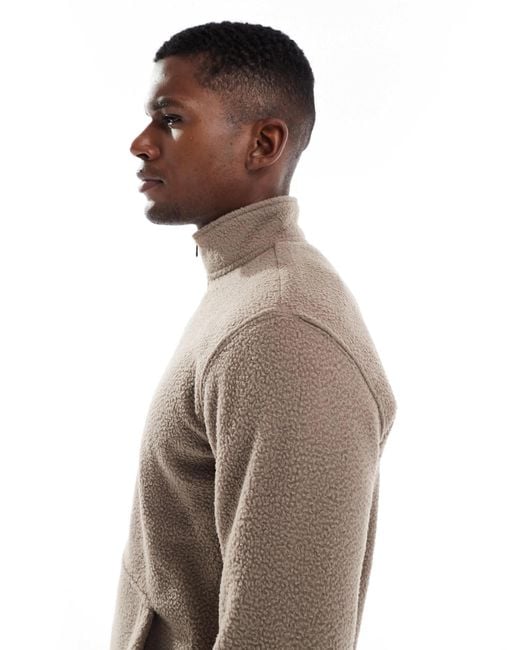 Only & Sons Brown Quarter Zip Fleece for men