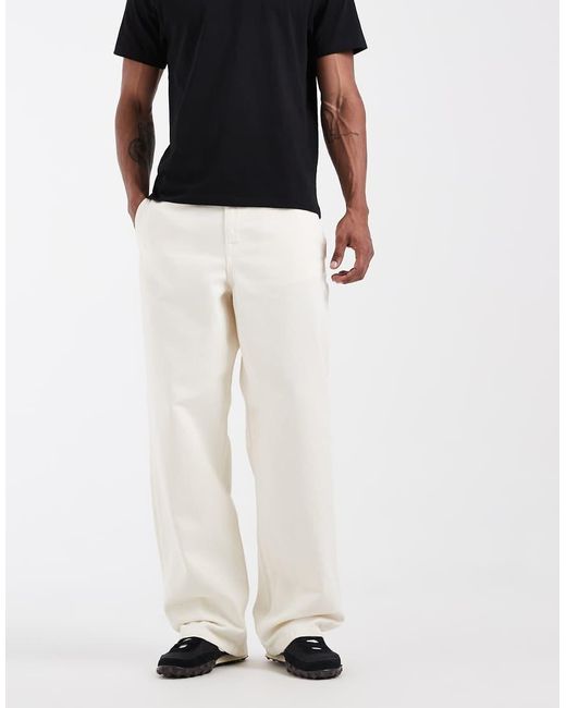 ASOS White Baggy Trouser for men