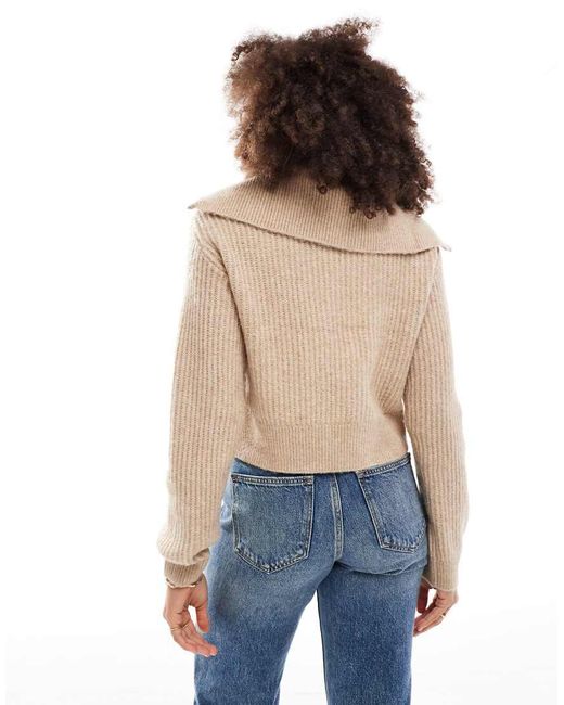 JJXX Blue Double Zip Knitted Jumper