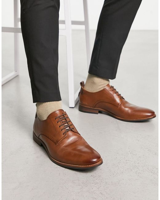Dune London Striver Lace Up Derby Shoes in Gray for Men | Lyst