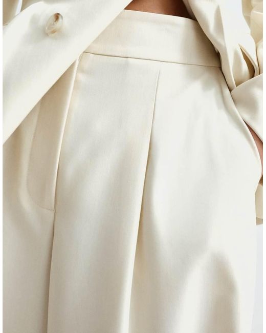 ARRANGE White Tapered Fold Detail Tailored Pants