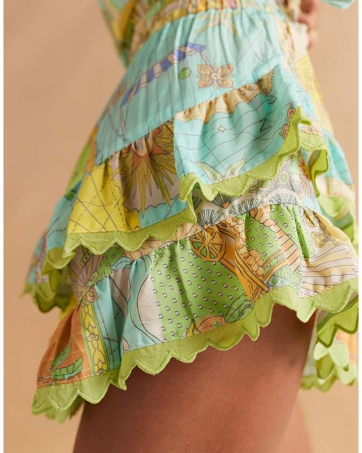Never Fully Dressed Green Ruffle Shorts Co-Ord