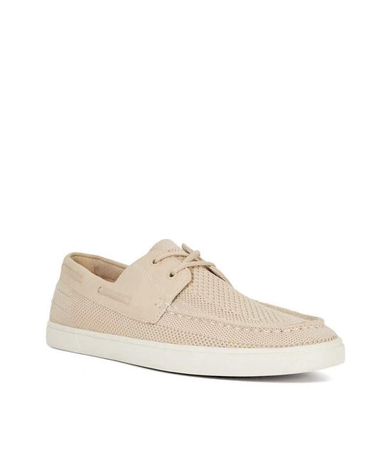 Dune White Blaizers Boat Shoes for men