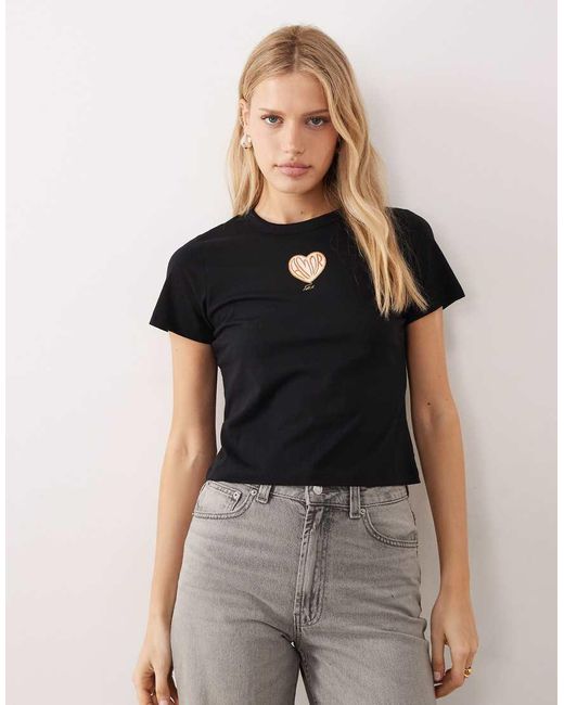 JJXX Black Amour Patch Baby Tee