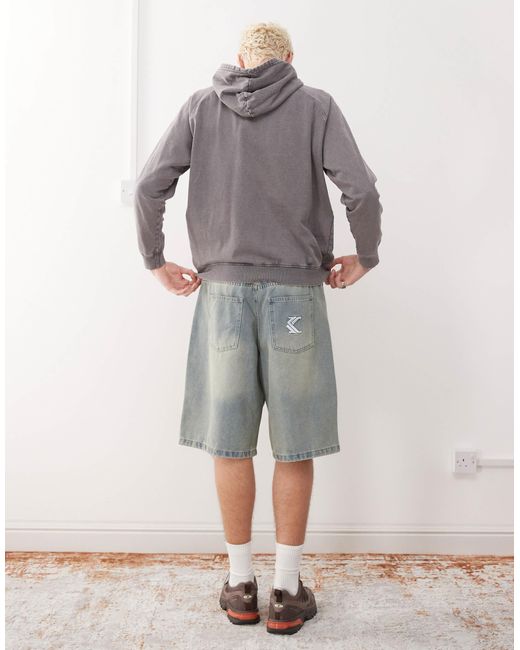 Og - bermuda baggy en jean - délavé Karlkani pour homme en coloris Gray