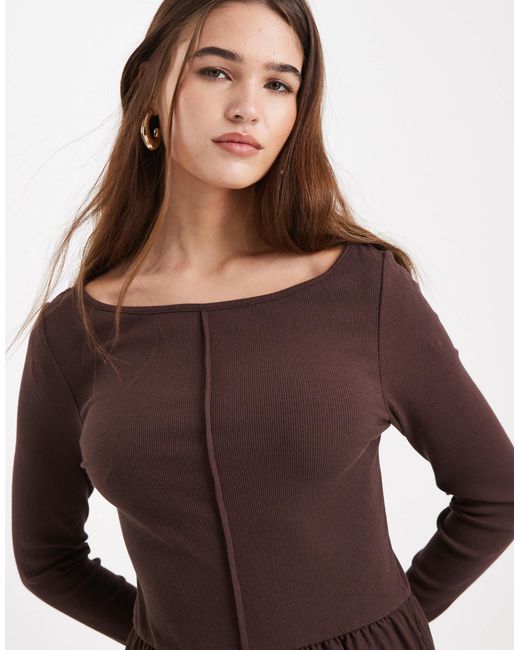 Threadbare Brown – midikleid