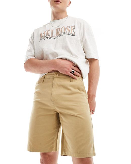 Pantalones cortos chinos color tostado ASOS de hombre de color Natural