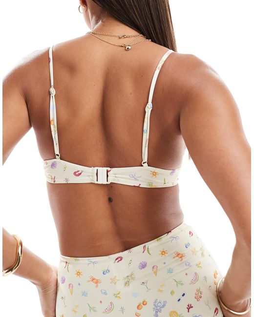 ASOS Natural Kellie Underwired Bikini Top