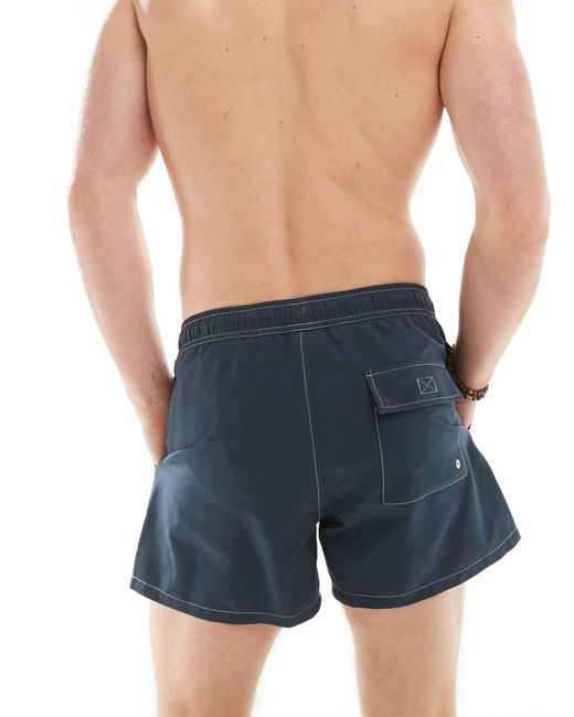 Pantaloncini da bagno taglio corto con cuciture a contrasto di ASOS in Blue da Uomo