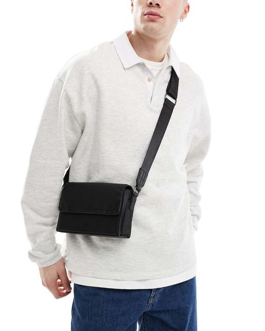 Bershka White Detailed Crossbody Bag for men