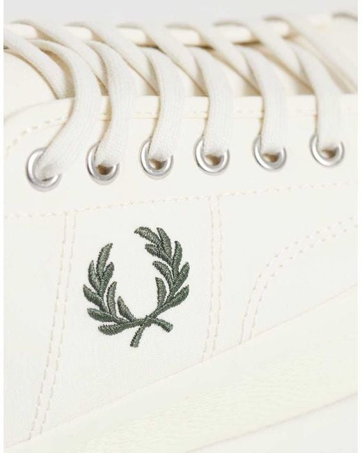 Fred Perry White Hughes Canvas And Suede Sneakers