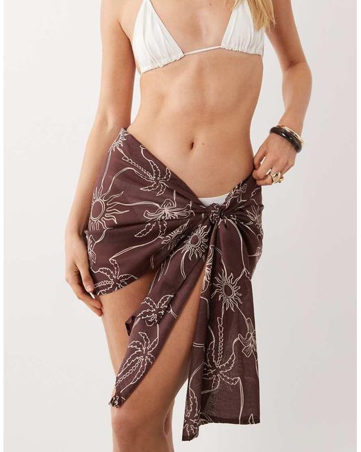 ASOS Natural Logan Mini Beach Sarong