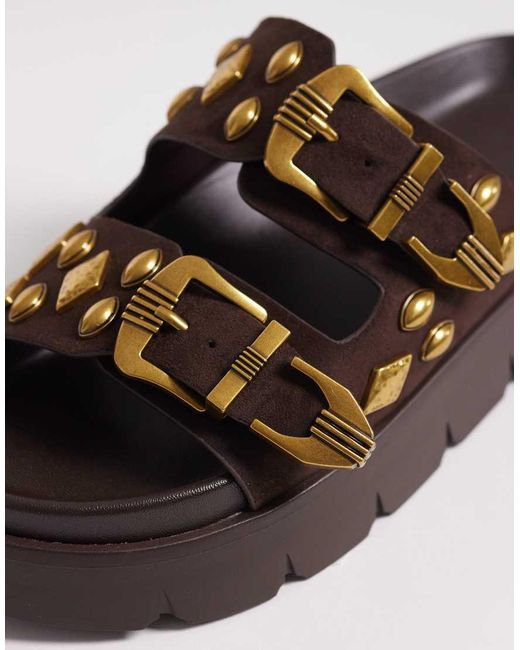 ASOS Brown Flair Boho Studded Sandal
