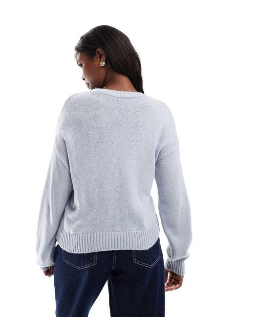 Miss Selfridge Gray Knitted Cat Bow Jumper