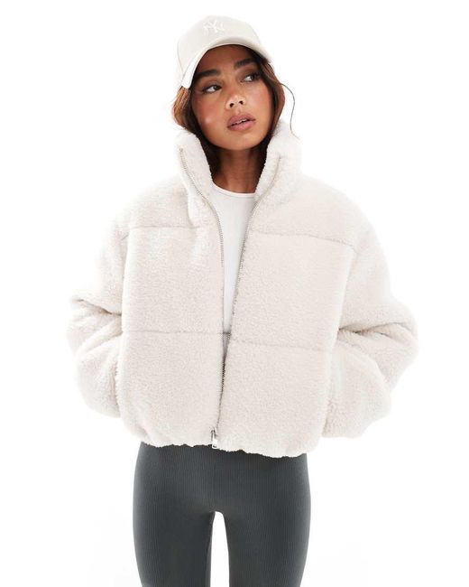 Miss Selfridge Natural Borg Puffer Jacket