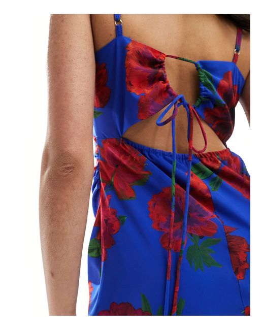 Robe longue à fines bretelles imprimé fleurs - vif Hope & Ivy en coloris Blue