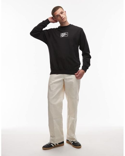 Vans Black Blocked Box Central Logo Loose Fit Sweatshirt for men