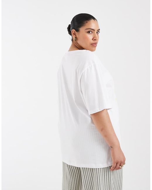 ONLY White Oversized T-shirt With Lobster Print