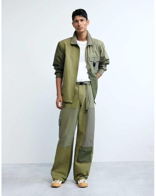 Desigual Green Military Jacket Pockets for men