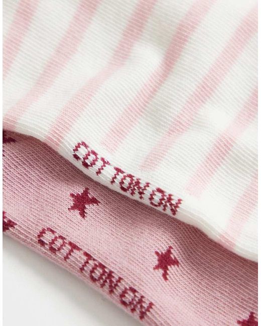 Cotton On Pink 5 Pack Crew Socks