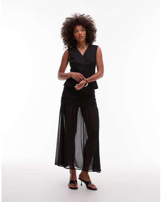 Gilet Sartoriale Accollato di ASOS in Black