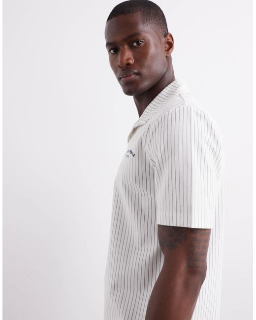 River Island White Open Neck Polo Co-Ord for men