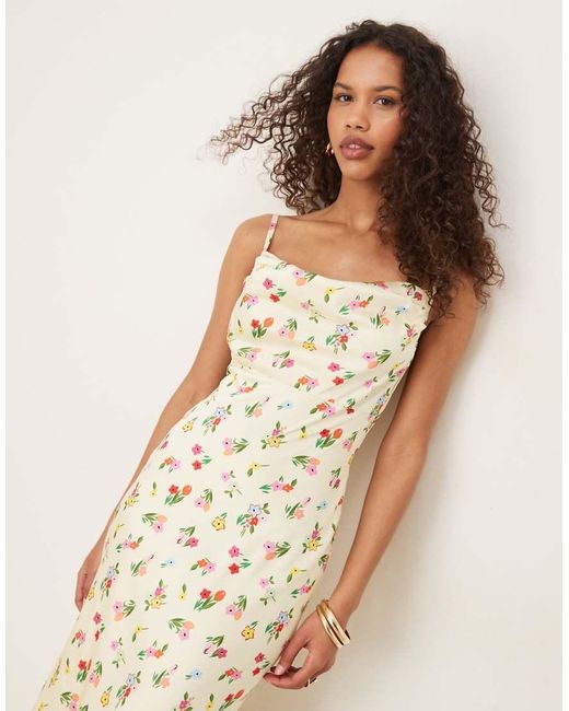 OMNES Natural Belle Floral Open Back Maxi Dress