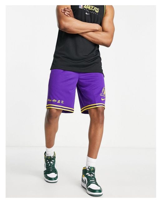 Nike Basketball Purple Nba La Lakers Dna Unisex Shorts for men