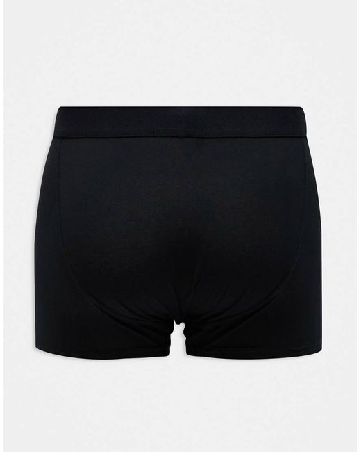 Pack De 5 Calzoncillos Negros Con Cinturilla Negra De Topman de hombre de color Black