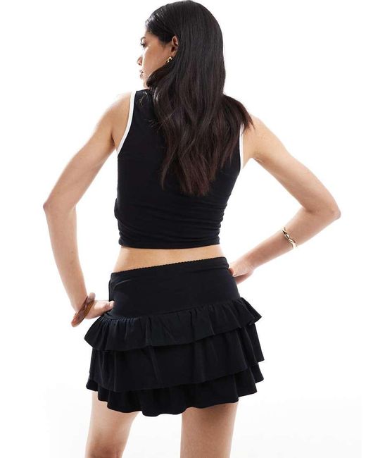 Miss Selfridge Black Tiered Mini Skirt