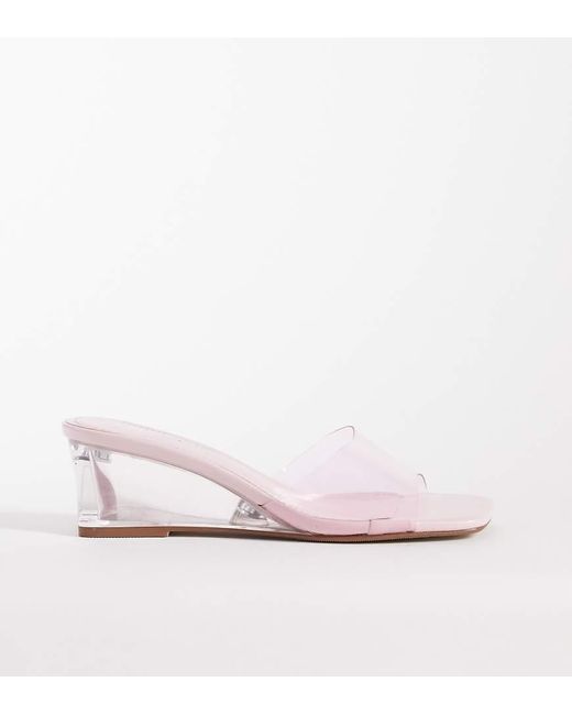 Public Desire Pink Juno Wedge Sandals