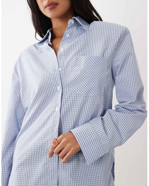 Noughts & Kisses Blue Cotton Rich Gingham Shirt