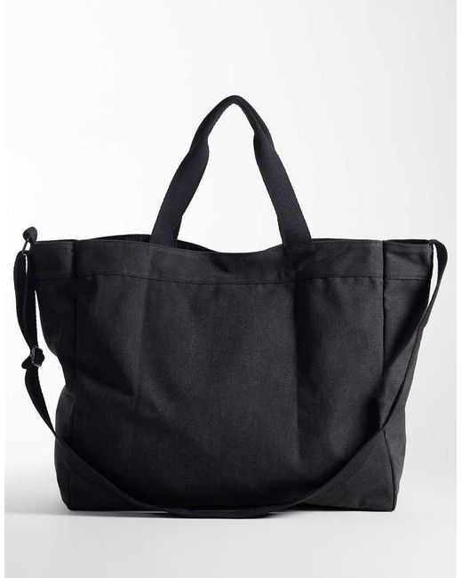 Jack & Jones Black Canvas Tote Bag for men
