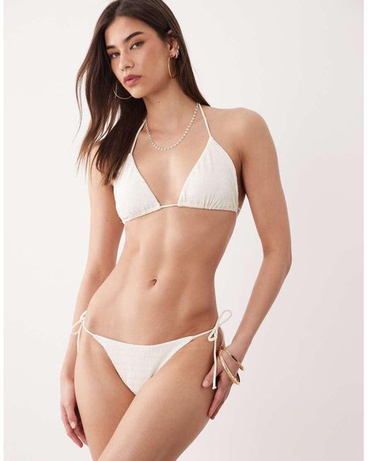 Free Society Natural Ruffle Tieside Bikini Bottom