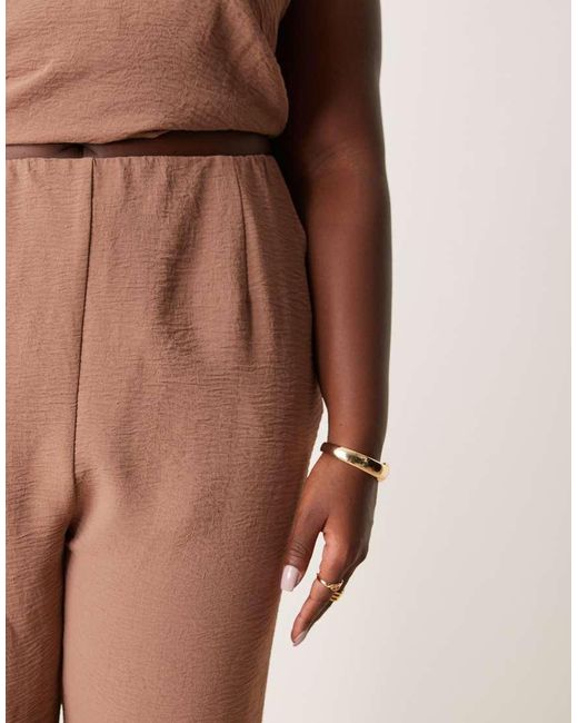 ASOS Brown Curve Tailored Straight Leg Trousers Co-ord