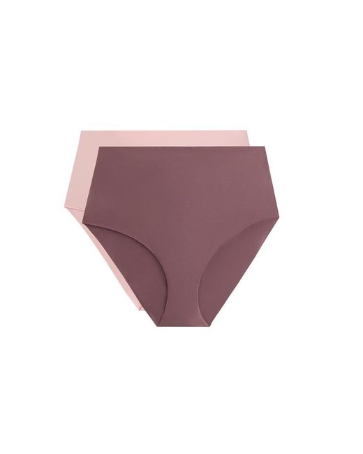 Oysho Purple 2 Invisible Polyamide Blend Medium-support High-waisted Classic Briefs