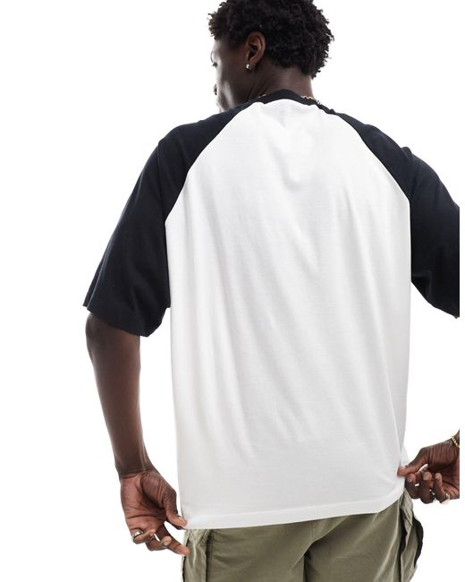 ASOS White Oversized Raglan T-shirt for men