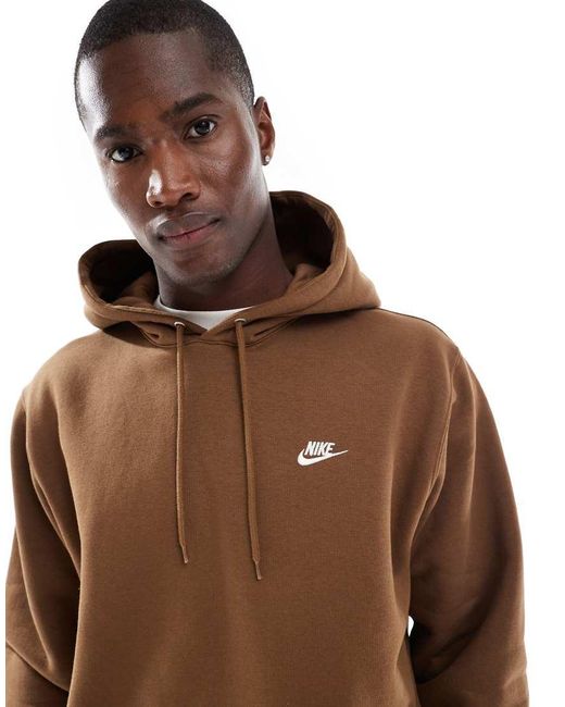 Nike Brown Club Hoodie for men