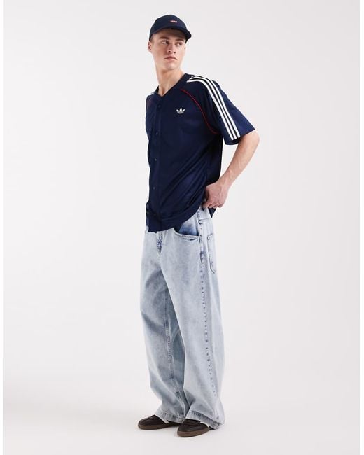 Adidas Originals Blue Adicolor Baseball Jersey for men