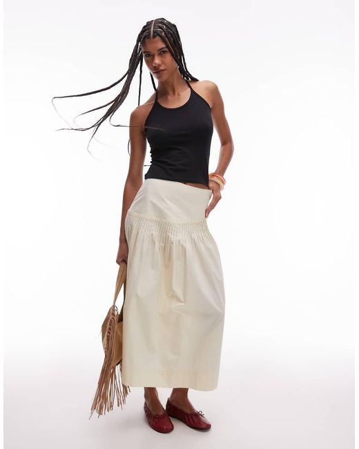 Top Con Cuello Halter De Tirantes Finos De TOPSHOP de color Black