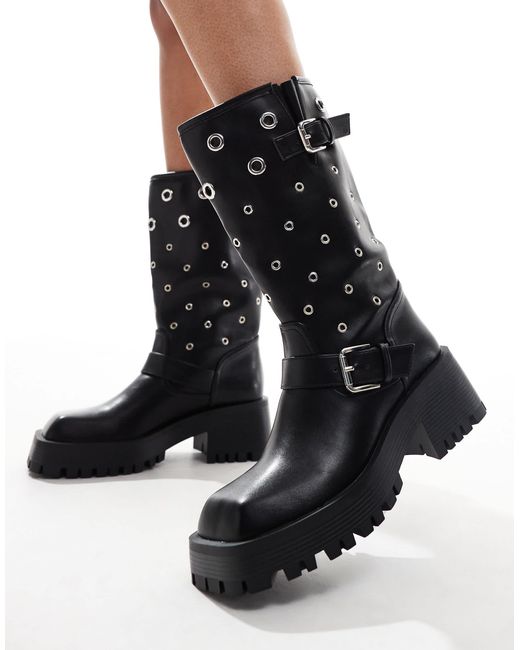 Raid Black – jaanvi – kniehohe bikerstiefel